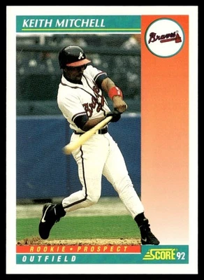 1992 Score Keith Mitchell Rookie Atlanta Braves #748A - Image 1 of 2
