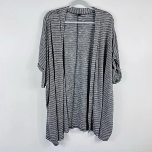 Cárdigan Suéter Lane Bryant Talla Grande 22 24 Manga Dolman Abierta Negro Blanco - Imagen 1 de 5