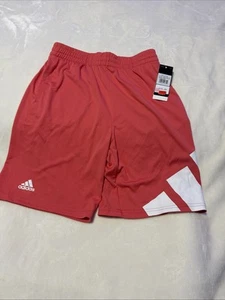 NWT Boy's Youth Adidas Aeroready Polyester 3-Bar Pink Size Large Shorts $20 - Picture 1 of 10