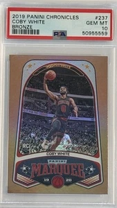 2019-20 Panini Chronicles - Marquee Coby White #237 Bronze (RC) PSA 10 GEM MT - Picture 1 of 2