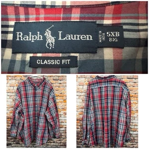 Vintage Ralph Lauren klassische Passform Madras kariertes lässiges Button-Down-Hemd 5XB groß - Bild 1 von 11