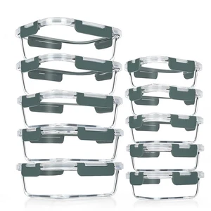 10 Pack Glass Meal Prep Containers, Airtight Glass Lunch Containers, Stackabl... - Picture 1 of 7