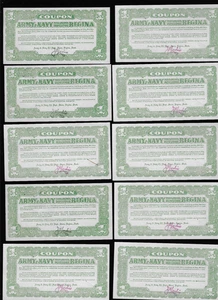Vintage Lot of 10 Army & Navy Department Store Regina Saskatchewan Coupons - Picture 1 of 2