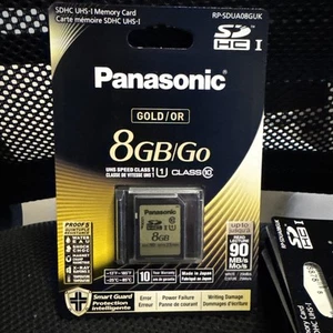Panasonic 8gb SD Card GOLD/OR 90 MS/sRP-SDUA08GUK - Picture 1 of 5