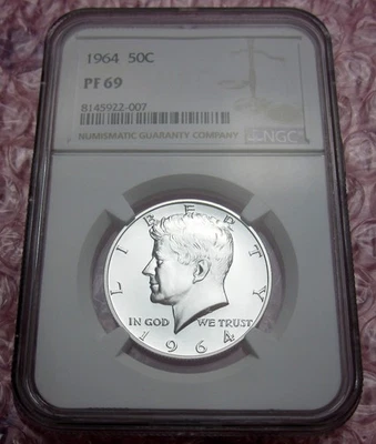 1964 Silver Proof Kennedy Half Dollar Certified NGC PF69 Very Nice - Image 1 of 4
