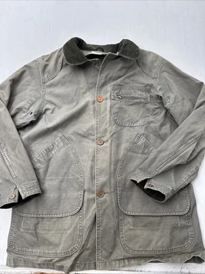 Vintage LL Bean Canvas Chore Field Barn Jacket  Lined Made in USA Large Gray - Image 1 of 4