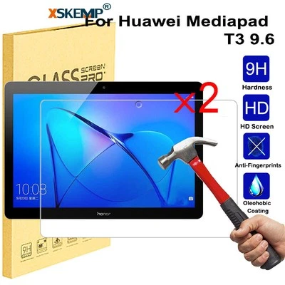 2Pcs Huawei Mediapad T3 T1 M3 Lite 10.1 Tempered Glass Screen Protector Shield - Image 1 of 4