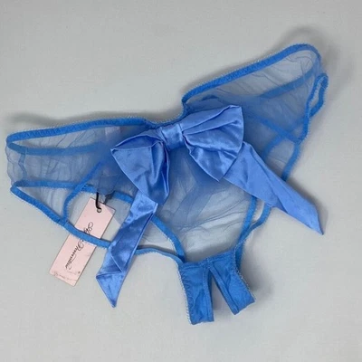 Calzoncillo Agent Provocateur Oriana Baby Blue Ouvert AP5 extra grande nuevo con etiquetas $195 Foto 1 de 4
