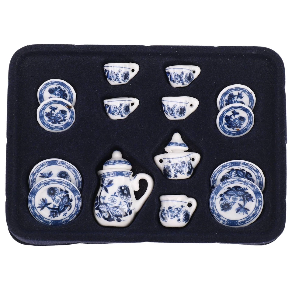 1/12 Dining Ware Cina In Ceramica Set da Tè Dolls House Miniatures Fiore  M3L8 - Immagine 1 di 1