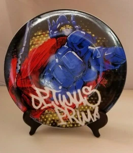2 Hasbro Transformer Optimus Prime  2015 Ceramic Dinnerware  Plates  7.5" - Picture 1 of 8