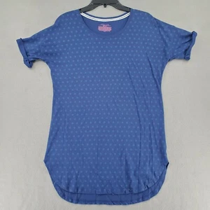VICTORIA Secret Blue Polka Dot Short Sleeve Shirt Dress Night Shirt Size XS - Picture 1 of 10