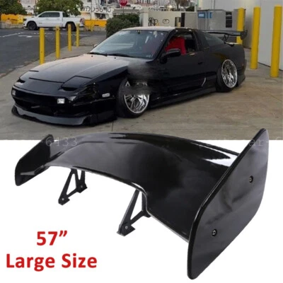 57" Gloss Black Racing GT-Style Rear Trunk Spoiler Wing For Nissan 200SX 240SX - Image 1 of 4