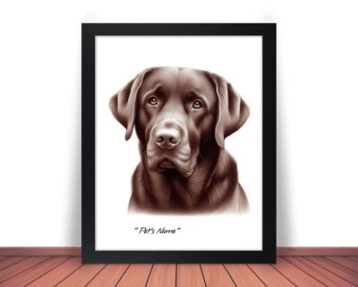 Framed Personalized CHOCOLATE Lab LABRADOR Photo DOG NAME Picture 8x10 11x14 P3 - Image 1 of 4