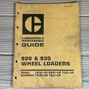 Caterpillar 920 930 Wheel Loaders Lubrication & Maintenance Guide 1970 GEG00135 - Picture 1 of 8