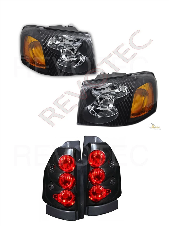 Juego de faros y luces traseras GMC Envoy 02-06 Envoy XL 2002-2009 carcasa negra  Foto 1 de 4