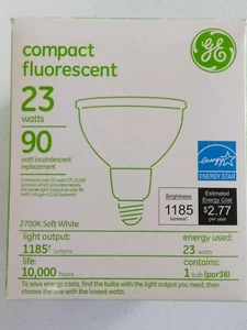 GE Lighting Compact Fluorescent Lamp 23 Watts 120 Volt Par38 Medium 1000 Lumens - Picture 1 of 7
