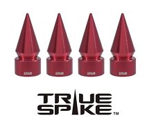4 TRUE SPIKE RED SPIKED TPMS WHEEL AIR VALVE STEM COVER CAP FOR SUBARU