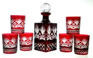 Whisky-Set 6 Verres de Whisky + Carafe En 24 % Pbo Cristal de Plomb Cristal - Foto 1 di 8