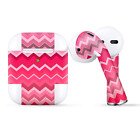 Skins Wraps compatible for Apple Airpods  Red Pink Chevron