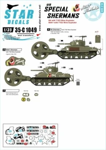Star Decals 1/35 #35C1049 US Special Sherman Mine Exploder Tank - Foto 1 di 2