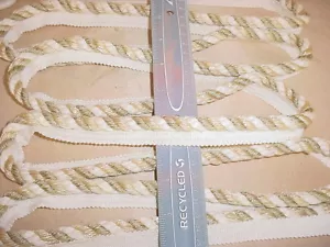 34Y CONSO WHITE / TAUPE / GOLD CORDING DRAPERY UPHOLSTERY CRAFTS TRIIM - Picture 1 of 3