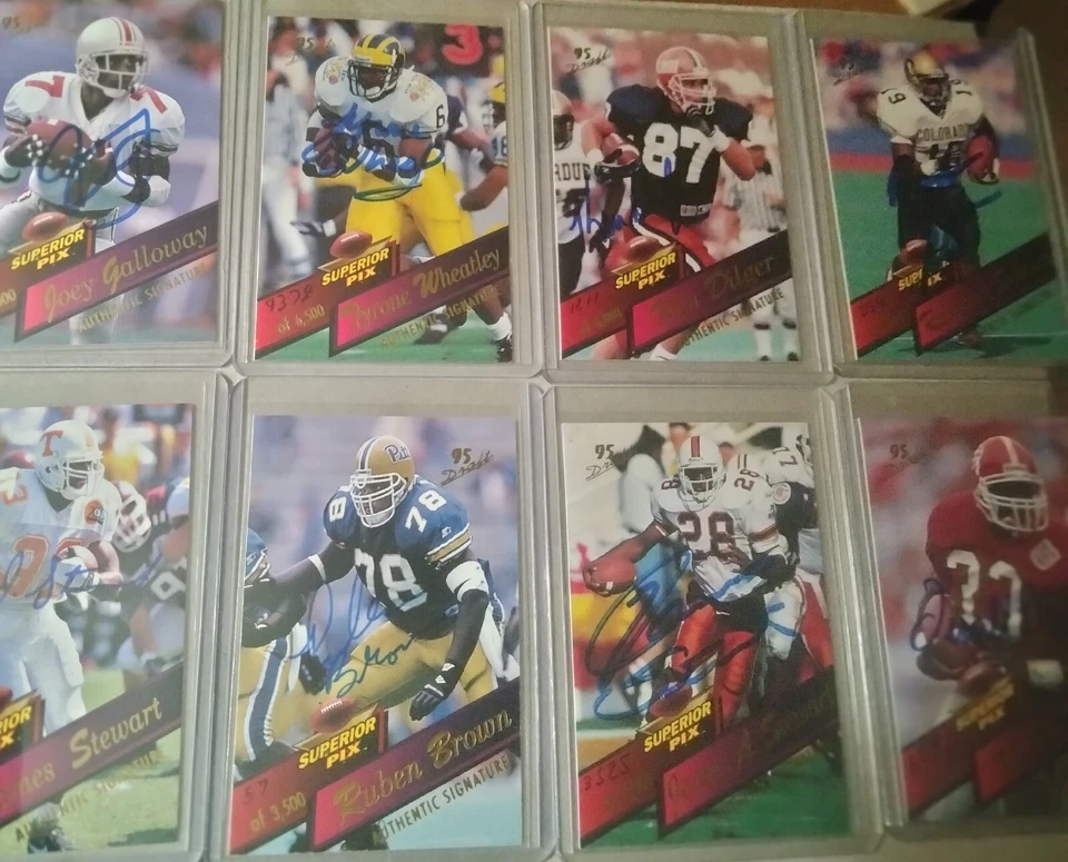 On Card Auto 1995 Draft Superior Pics Football Lot- 8 Galloway,Wheatley... - Image 1 of 4