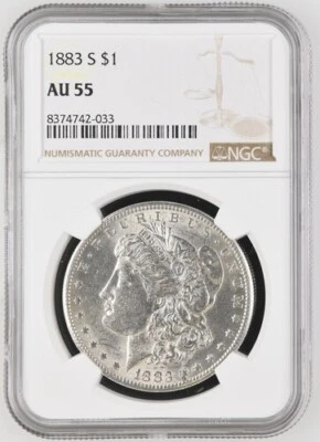 1883-S $1 Morgan Silver Dollar NGC AU55 - Image 1 of 2