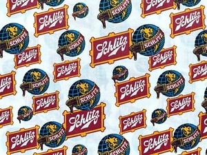Etiqueta de cerveza Schlitz de tela de algodón vintage por Fat Quarter (18" x 21") - Imagen 1 de 2