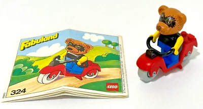 De colección © 1979 LEGO 324 Fabuland Ricky Mapache en su Scooter Completo Foto 1 de 4