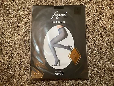 Pantimedias de red de punto fino Fogal Caren, estilo 5029, color negro (negro), talla: S Foto 1 de 4