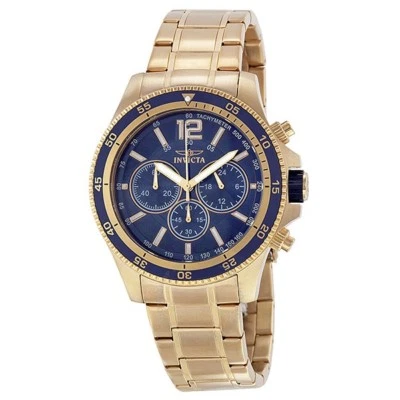 Invicta 13978 Specialtytachymeter Blu Dial Chronograph Color Oro Bracciale Watch - Immagine 1 di 3