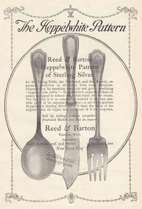 1912 Reed & Barton Sterling Silver Heppelwhite Pattern Print Ad w/ Close-Up Pix! - Picture 1 of 1