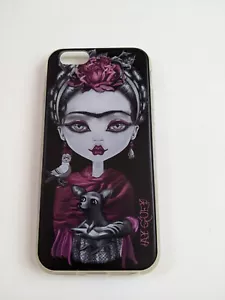 Ay Guey iPhone 6S Funda Negra Frida Kahlo Retrato Rosas Perro Pájaro México - Imagen 1 de 5
