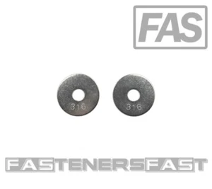 (25) 3/8 ID x 1 1/2 OD 316 Stainless Steel Fender Washer Large OD Flat Washers - Picture 1 of 4