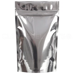 Paquete de 1000 - 4 oz bolsas de pie plateadas - 5"" x 8"" x 2,5"" - bolsa con cremallera - 5x8x2,5 - Imagen 1 de 4