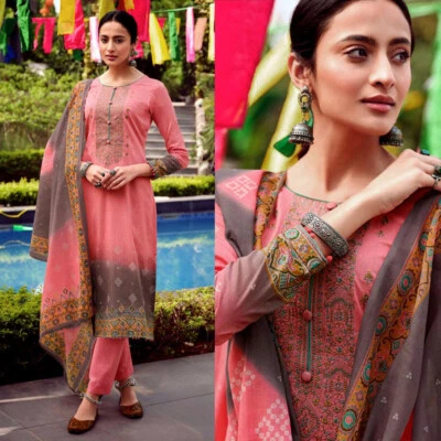 SALMNPINK BANDHINI PRINTED COTTON INDIAN READYMADE SALWAR KAMEEZ SUIT LADIES DEN - Image 1 of 3