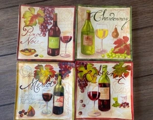 Set of 4 Decorative Cheese Plates. 6-inch Square. Great Condition - Picture 1 of 1