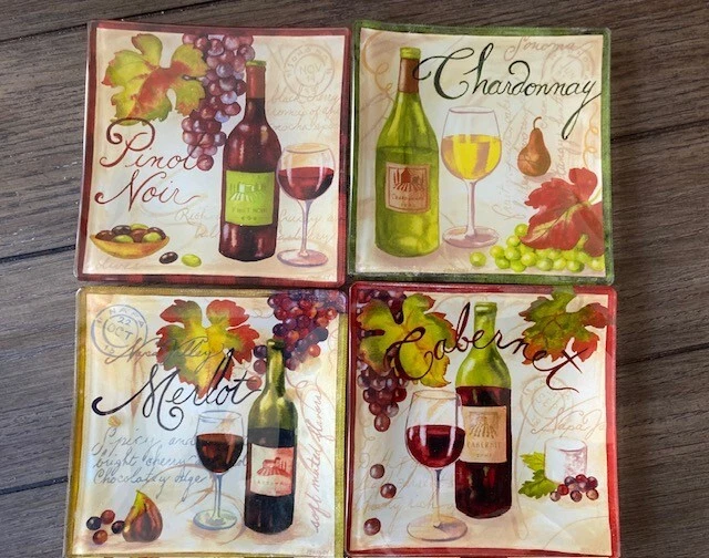 Set of 4 Decorative Cheese Plates. 6-inch Square. Great Condition - Image 1 of 1