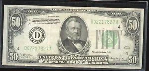 Series of 1934 $50 Cleveland Federal Reserve Note - Picture 1 of 2