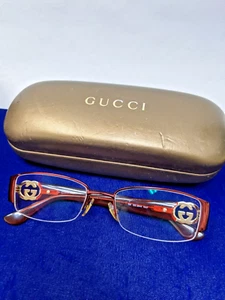 Gucci Optical frames GG/Gold tone Bamboo designed Logo 570 - Picture 1 of 9