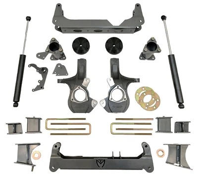 Kit de elevação MaxTrac K941570A 7"/5" compatível com 2014–2016 Silverado 1500 4x4 alumínio/aço - Imagem 1 de 4