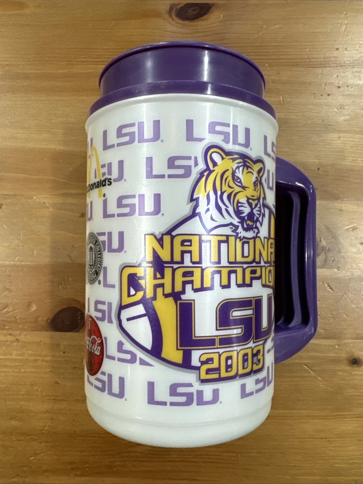 LSU 2003 National Championship McDonalds Coca-Cola Whirly Thermo Hot Cold Mug - Image 1 of 4