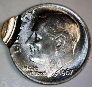 1967 ERROR DOUBLE STRUCK Roosevelt Dime NICE BU + Doub. Strike Coin LOT #1 NR - Picture 1 of 4