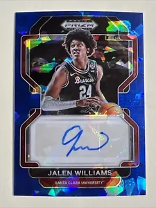 2022 Panini Prizm Entwurf/75 blau Eis AUTO Jalen Williams Santa Clara Broncos - Bild 1 von 3