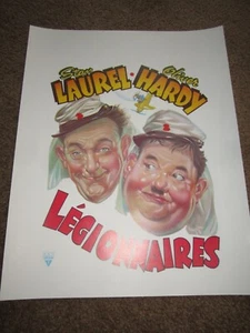 BEAU HUNKS (?) Cartel de película ROLLED 14x21 Laurel y Hardy Belga FRANCÉS - Imagen 1 de 1
