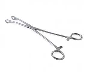 AUTOCLAVABLE PASSIVATED FOERSTER SPONGE HOLDING FORCEPS 9.5" CURVED SERRATED - Picture 1 of 3