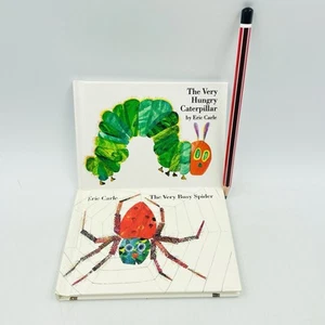 2 x Mini The Very Busy Spider/Hungry Caterpillar by Eric Carle Hardcover Book - Picture 1 of 16