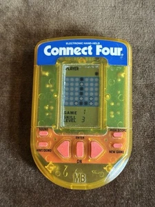 Vintage 90s Connect 4 Four Electronic Handheld Travel Pocket Game Toy Retro GUC - Picture 1 of 4