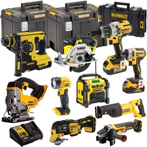 Dewalt 18V XR 10 Piece Power Tool Kit 3 x 5.0Ah Battery & Charger T4TKIT-6599 - Picture 1 of 1