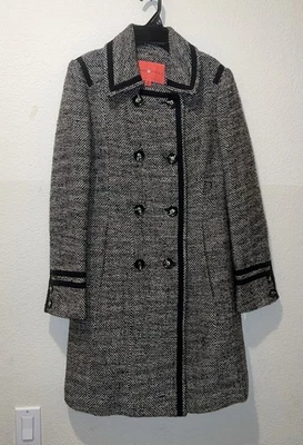 Ivanka Trump Women's Black & White Long Coat/Peacoat Size Medium - Image 1 of 4